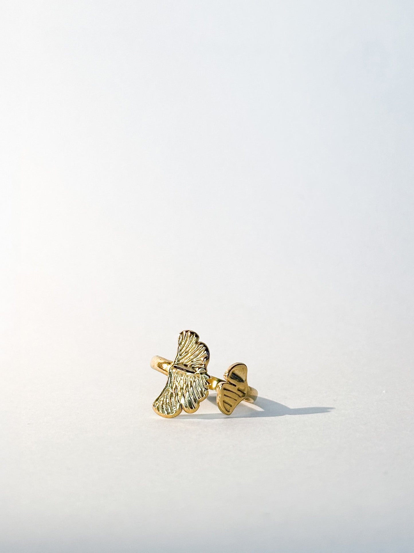 Bague Ailes de Grâce dorée ajustable - Bagues - Bijoux inoxydables