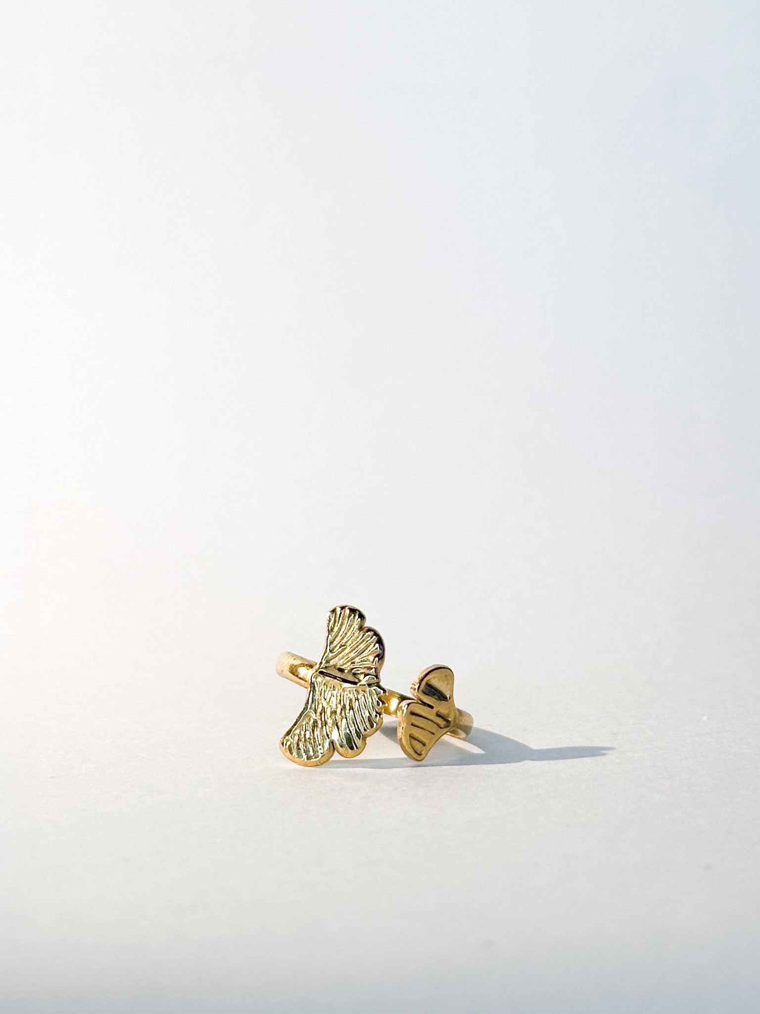 Bague Ailes de Grâce dorée ajustable - Bagues - Bijoux inoxydables