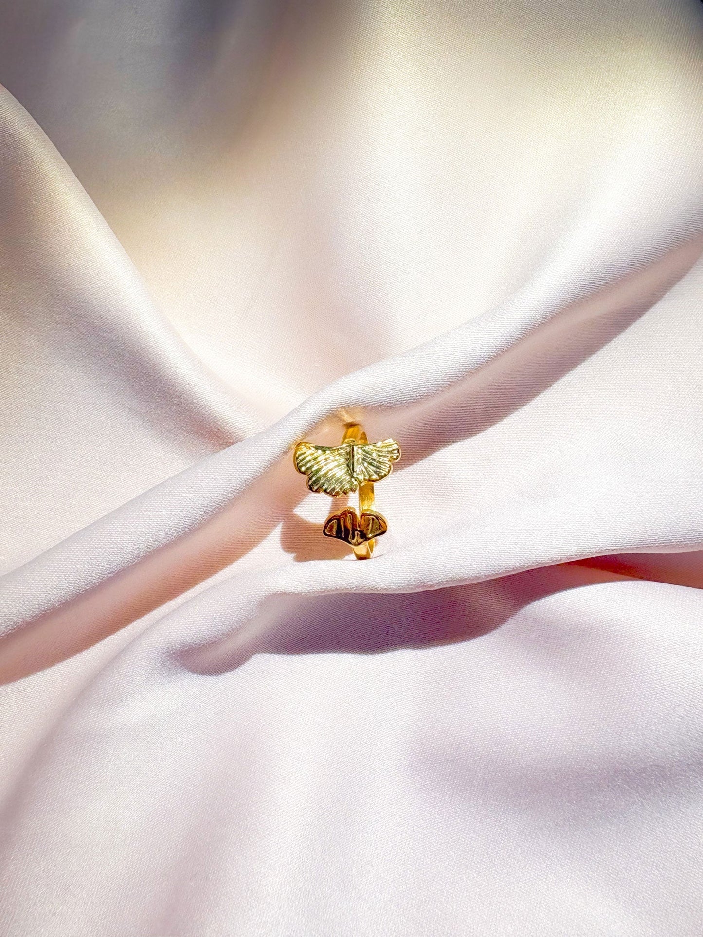 Bague Ailes de Grâce dorée ajustable - Bagues - Bijoux inoxydables