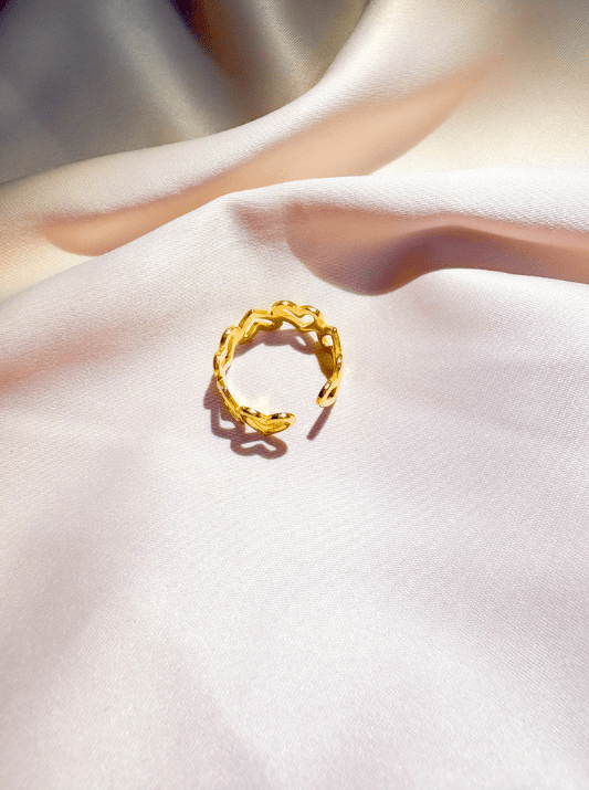 Bague Amour dorée ajustable - Bagues - Bijoux inoxydables
