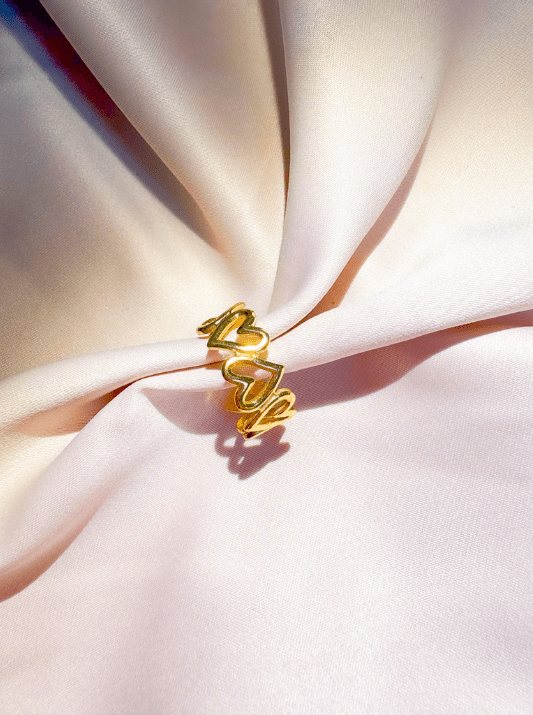 Bague Amour dorée ajustable - Bagues - Bijoux inoxydables