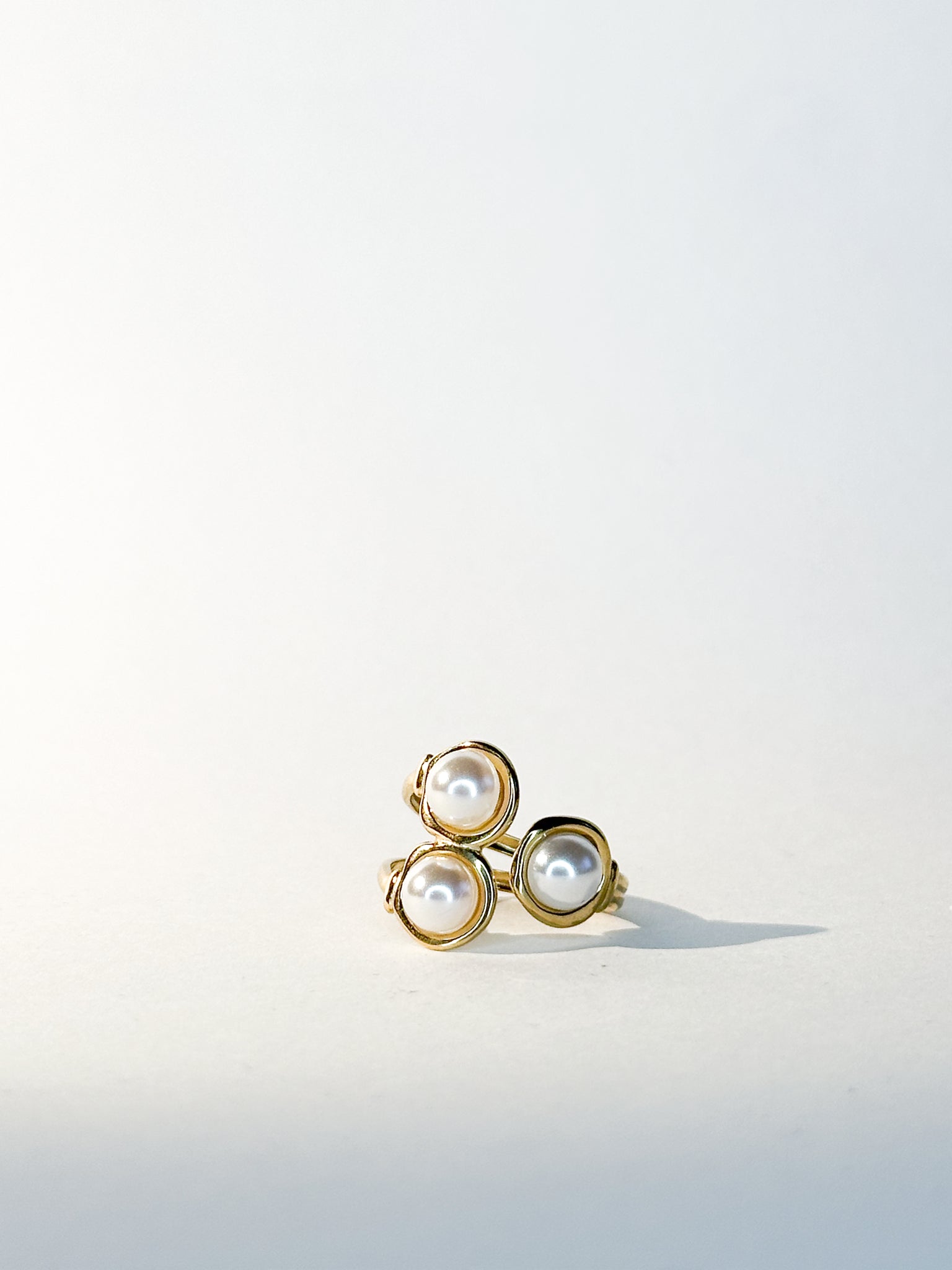 Bague Cassiopée dorée et nacre - Bagues - Bijoux inoxydables