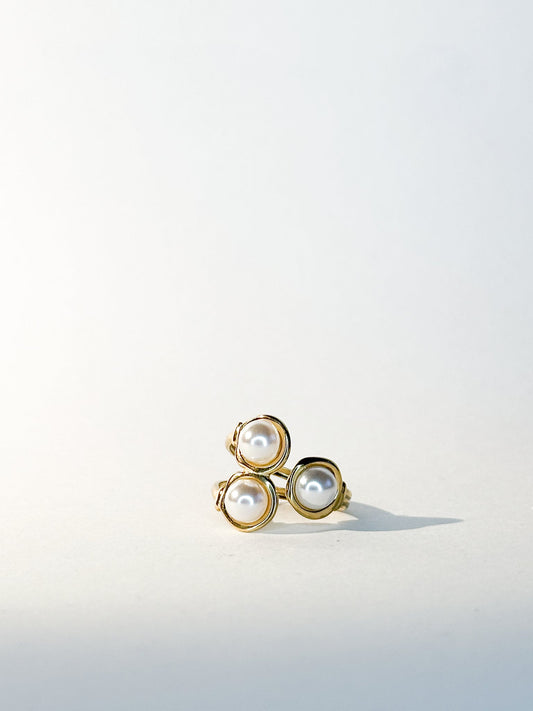 Bague Cassiopée dorée et nacre - Bagues - Bijoux inoxydables