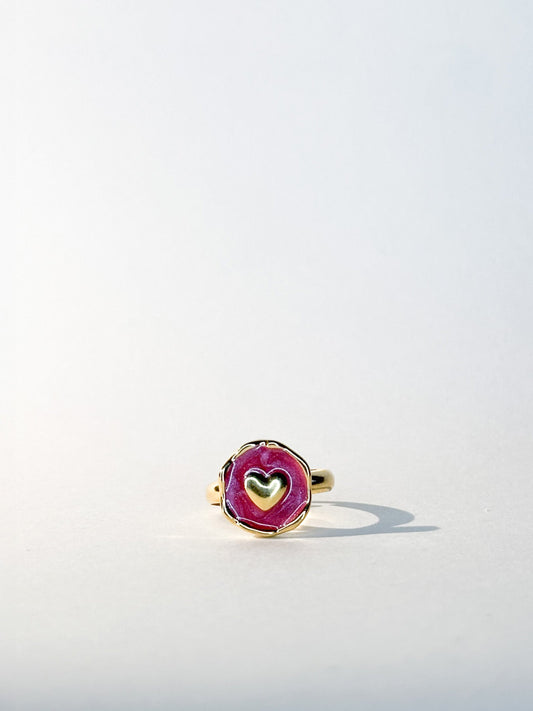 Bague Coeur dorée ajustable - Bagues - Bijoux inoxydables