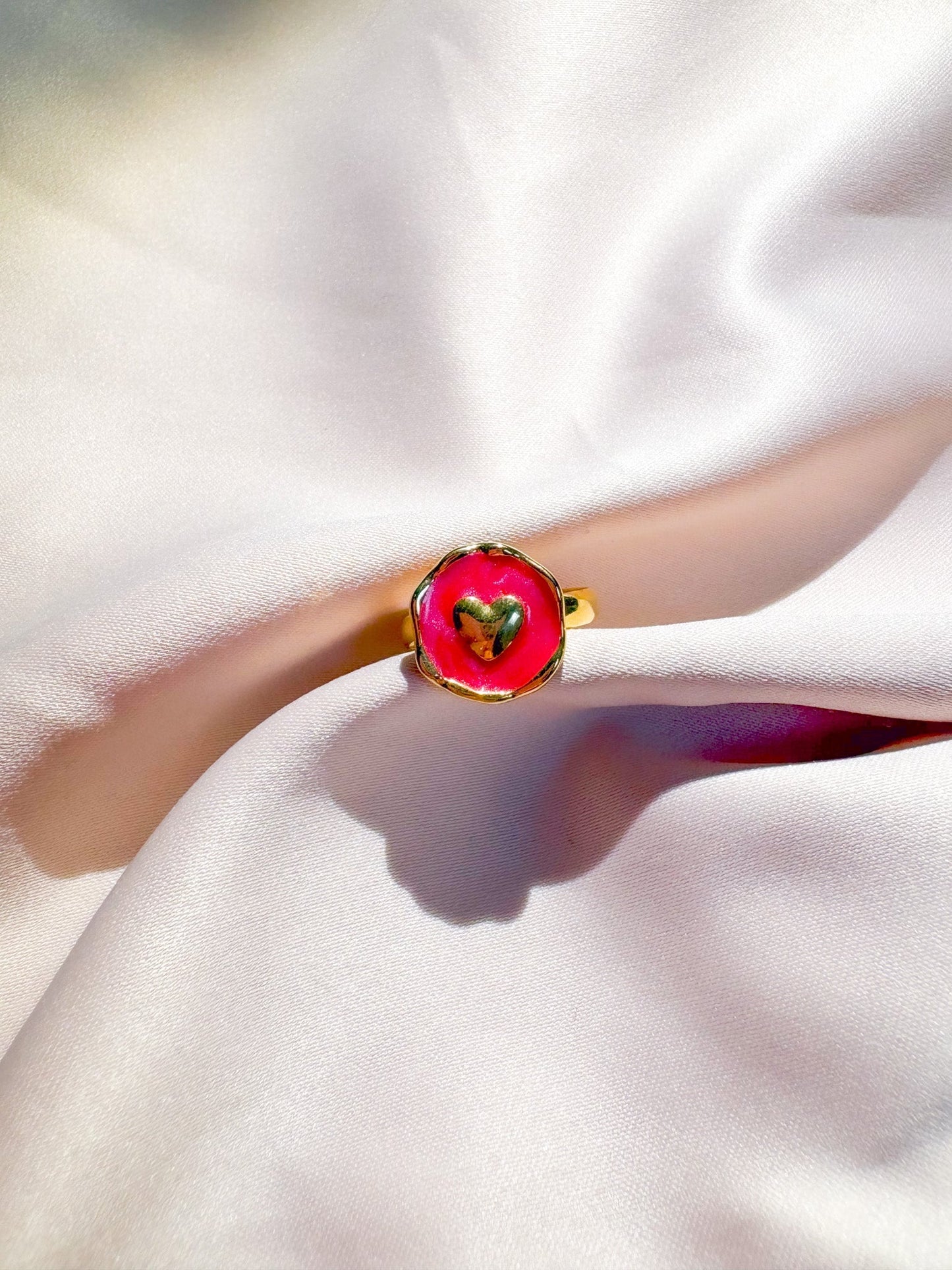 Bague Coeur dorée ajustable - Bagues - Bijoux inoxydables