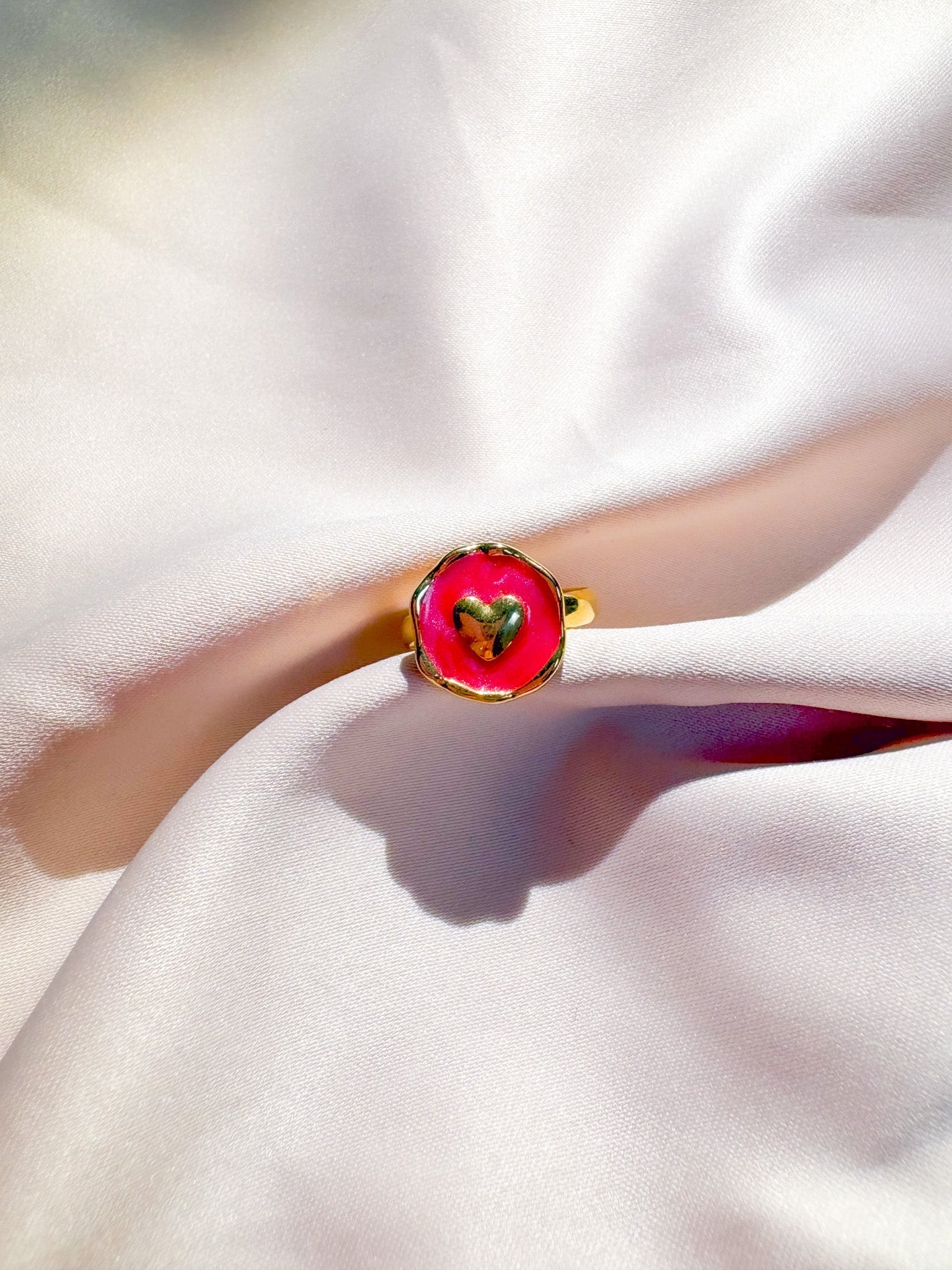 Bague Coeur dorée ajustable - Bagues - Bijoux inoxydables