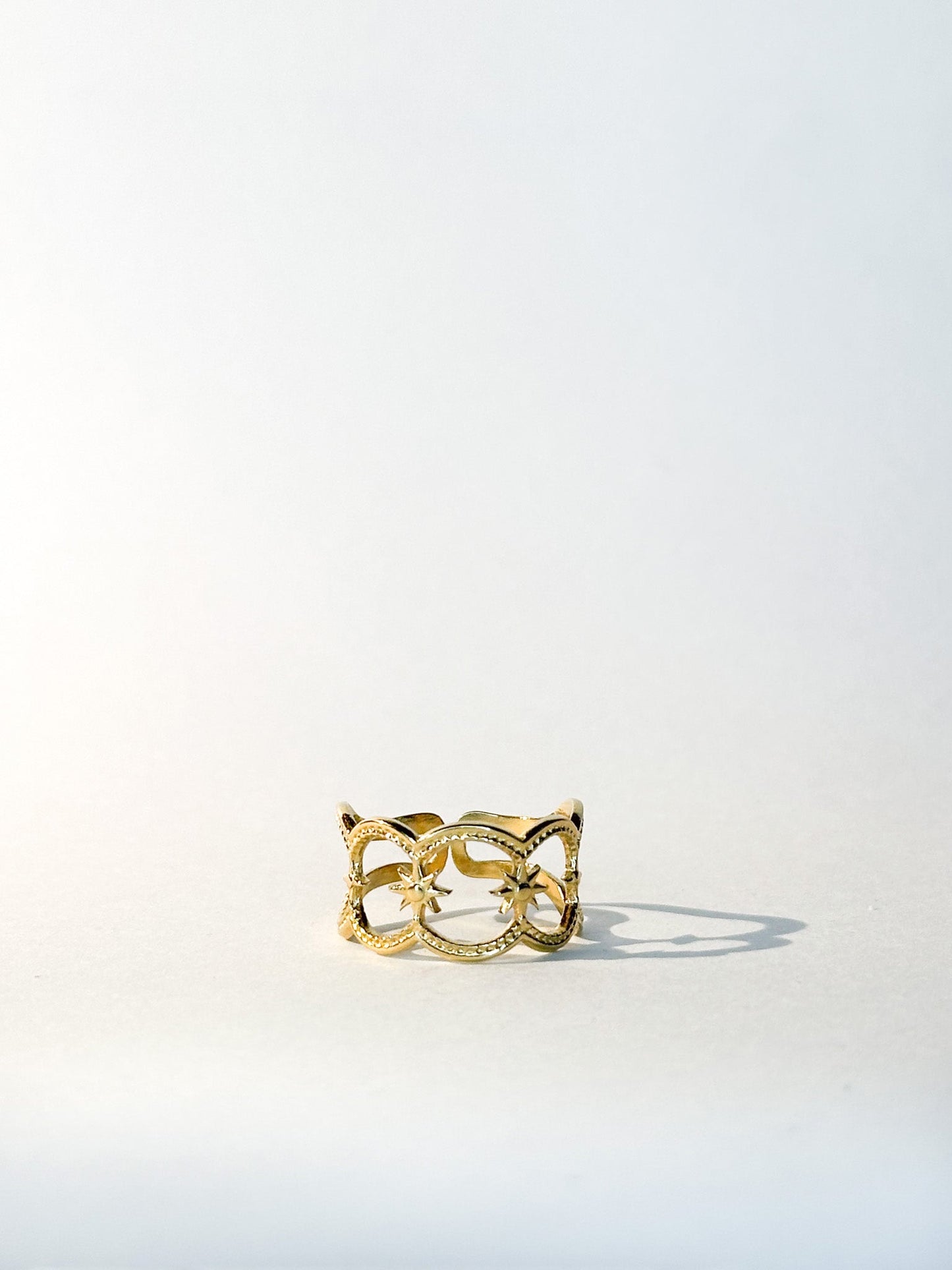 Bague Étoile Élégante dorée ajustable - Bagues - Bijoux inoxydables