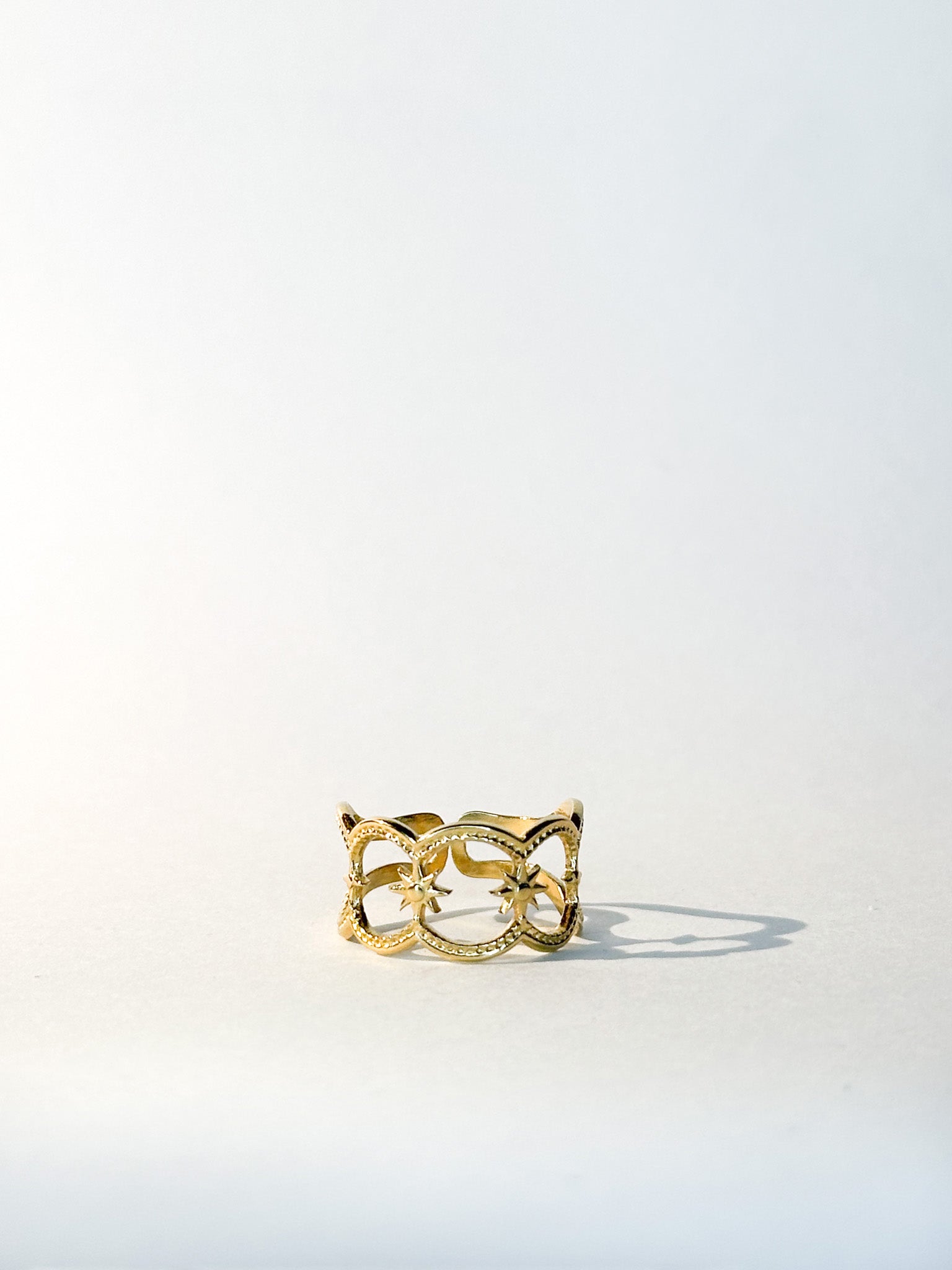 Bague Étoile Élégante dorée ajustable - Bagues - Bijoux inoxydables