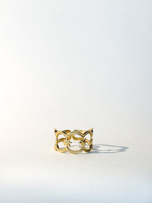 Bague Étoile Élégante dorée ajustable - Bagues - Bijoux inoxydables