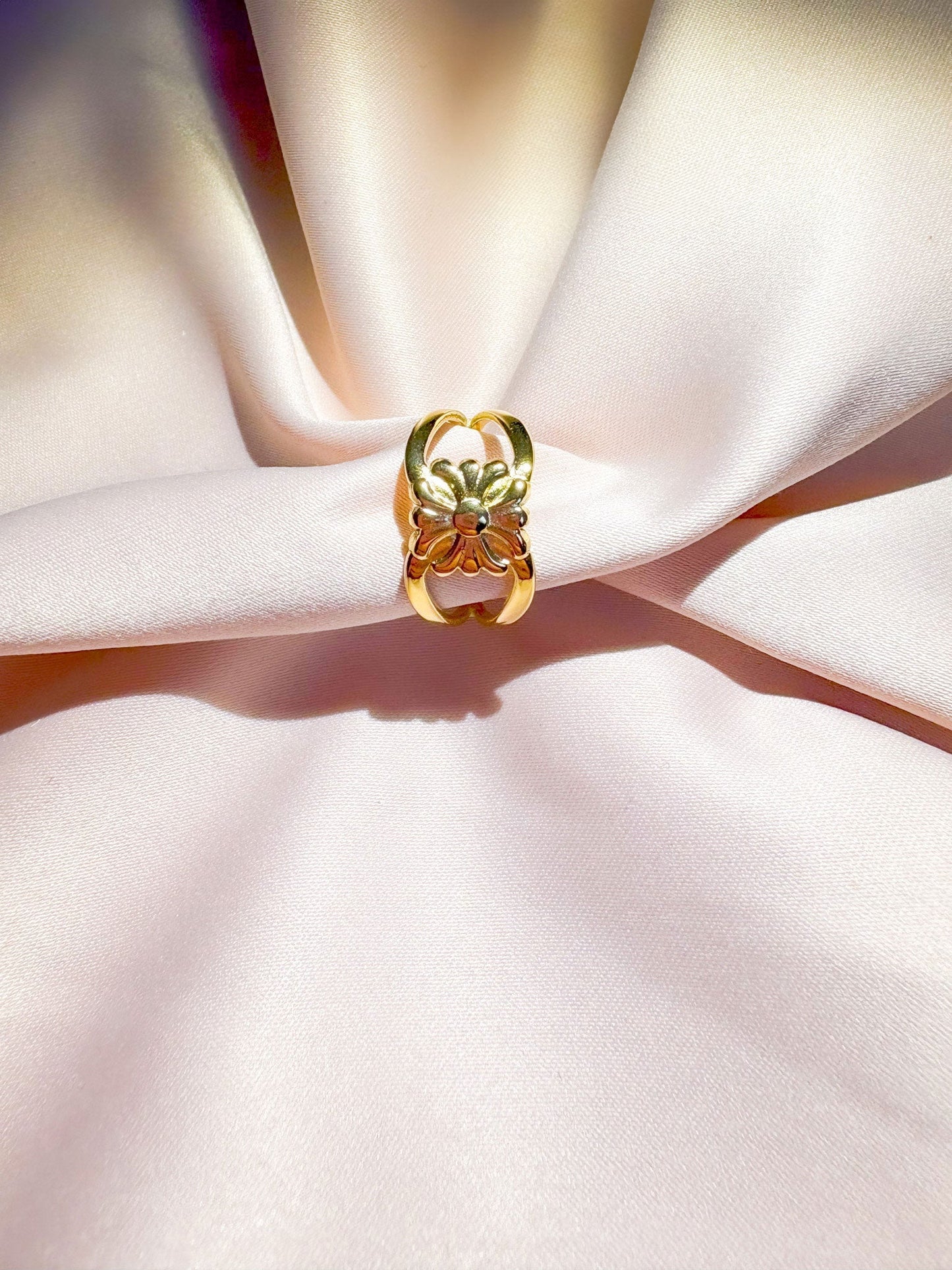 Bague Flora dorée ajustable - Bagues - Bijoux inoxydables