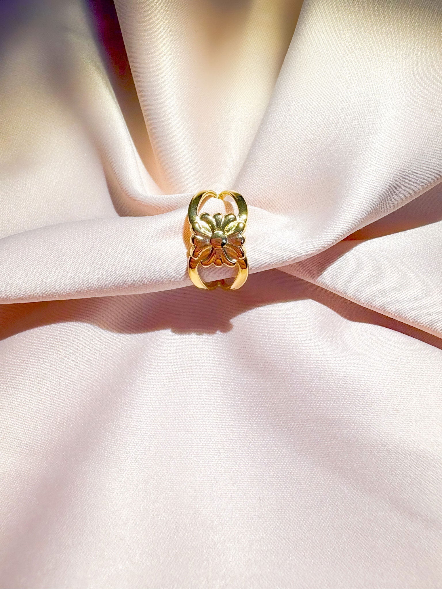 Bague Flora dorée ajustable - Bagues - Bijoux inoxydables