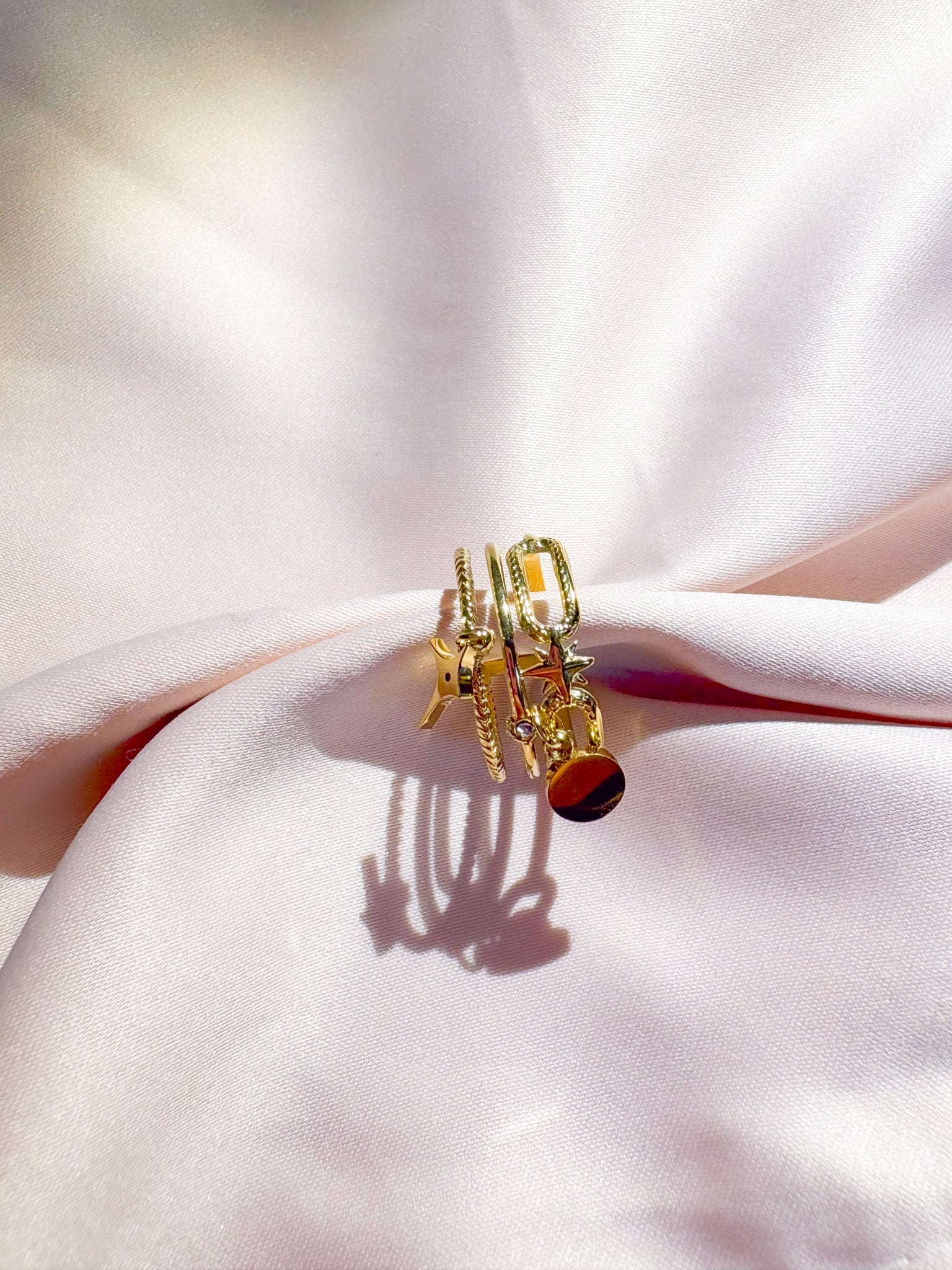 Bague Galaxie dorée ajustable - Bagues - Bijoux inoxydables