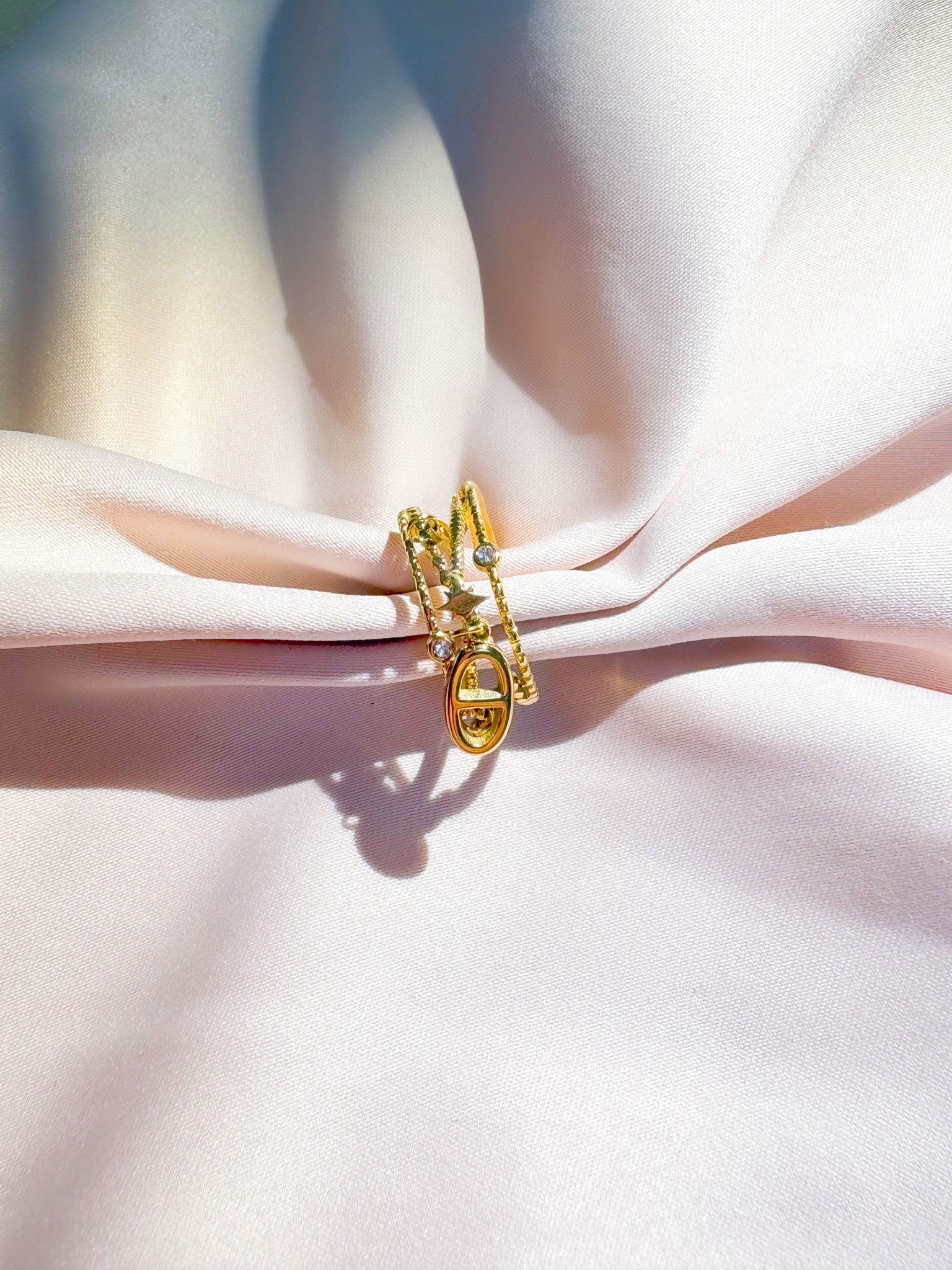 Bague Intemporelle dorée ajustable - Bagues - Bijoux inoxydables