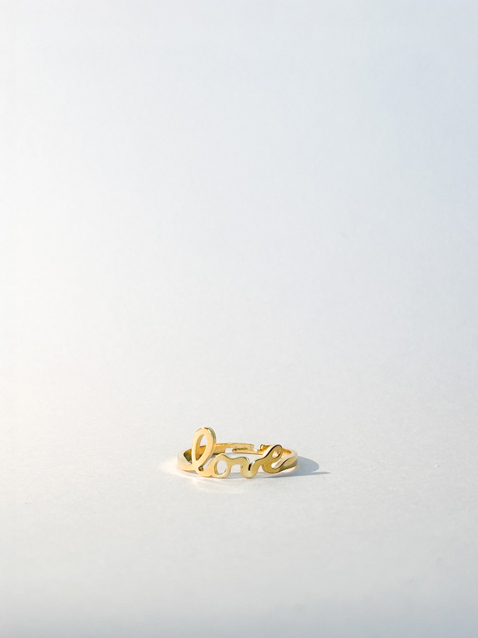 Bague Love dorée ajustable - Bagues - Bijoux inoxydables