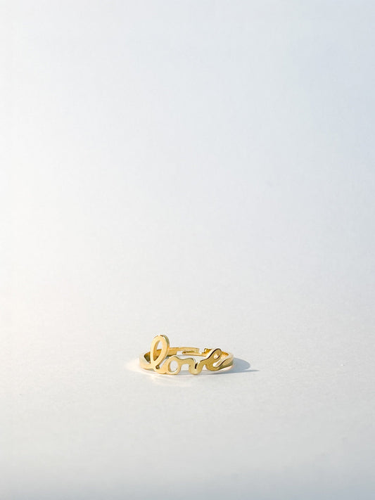 Bague Love dorée ajustable - Bagues - Bijoux inoxydables