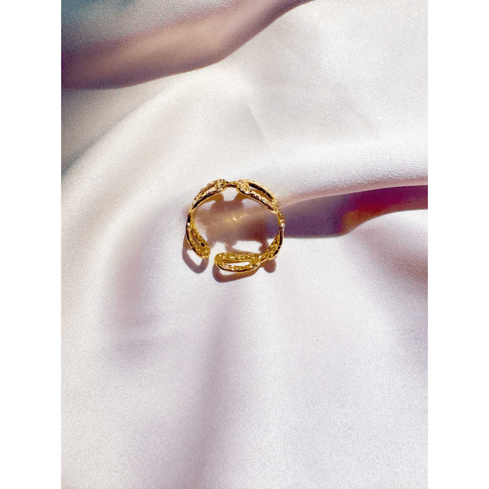 Bague Maillon doré ajustable - Bagues - Bijoux inoxydables