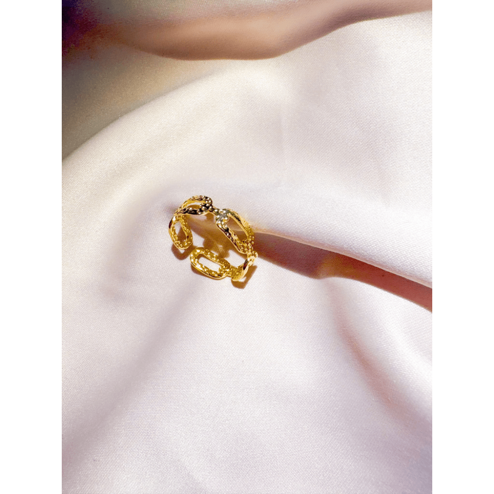 Bague Maillon doré ajustable - Bagues - Bijoux inoxydables