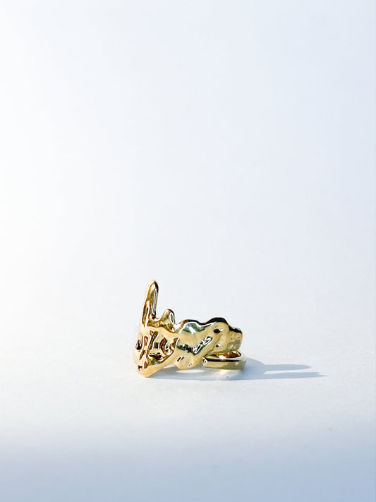 Bague Martelée dorée - Bagues - Bijoux inoxydables