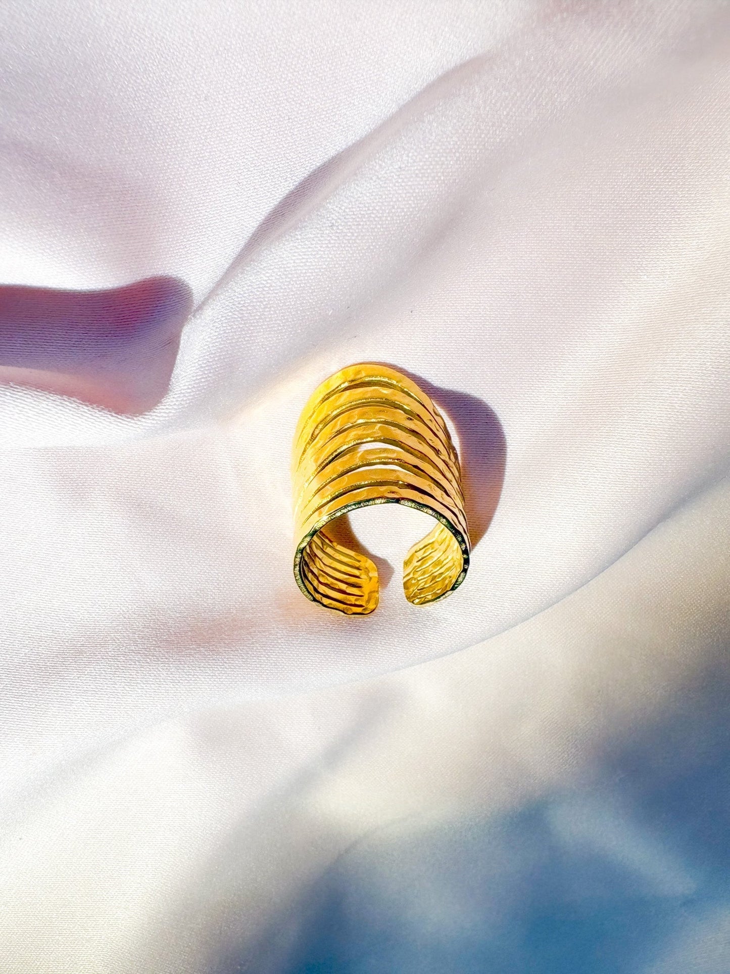 Bague Prisme dorée ajustable - Bagues - Bijoux inoxydables