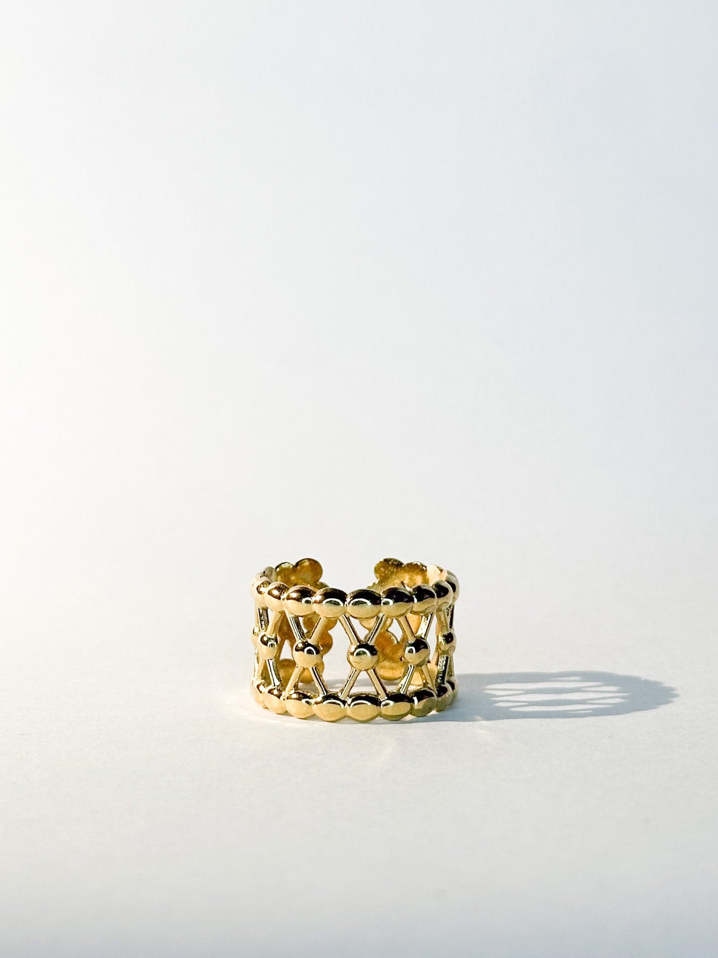 Bague Résille dorée ajustable - Bagues - Bijoux inoxydables