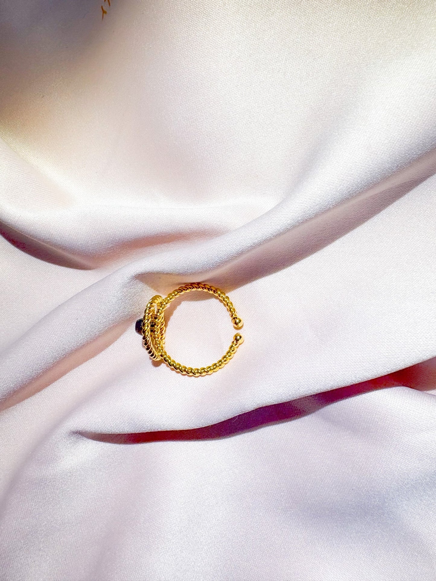 Bague Solaris dorée ajustable - Bagues - Bijoux inoxydables