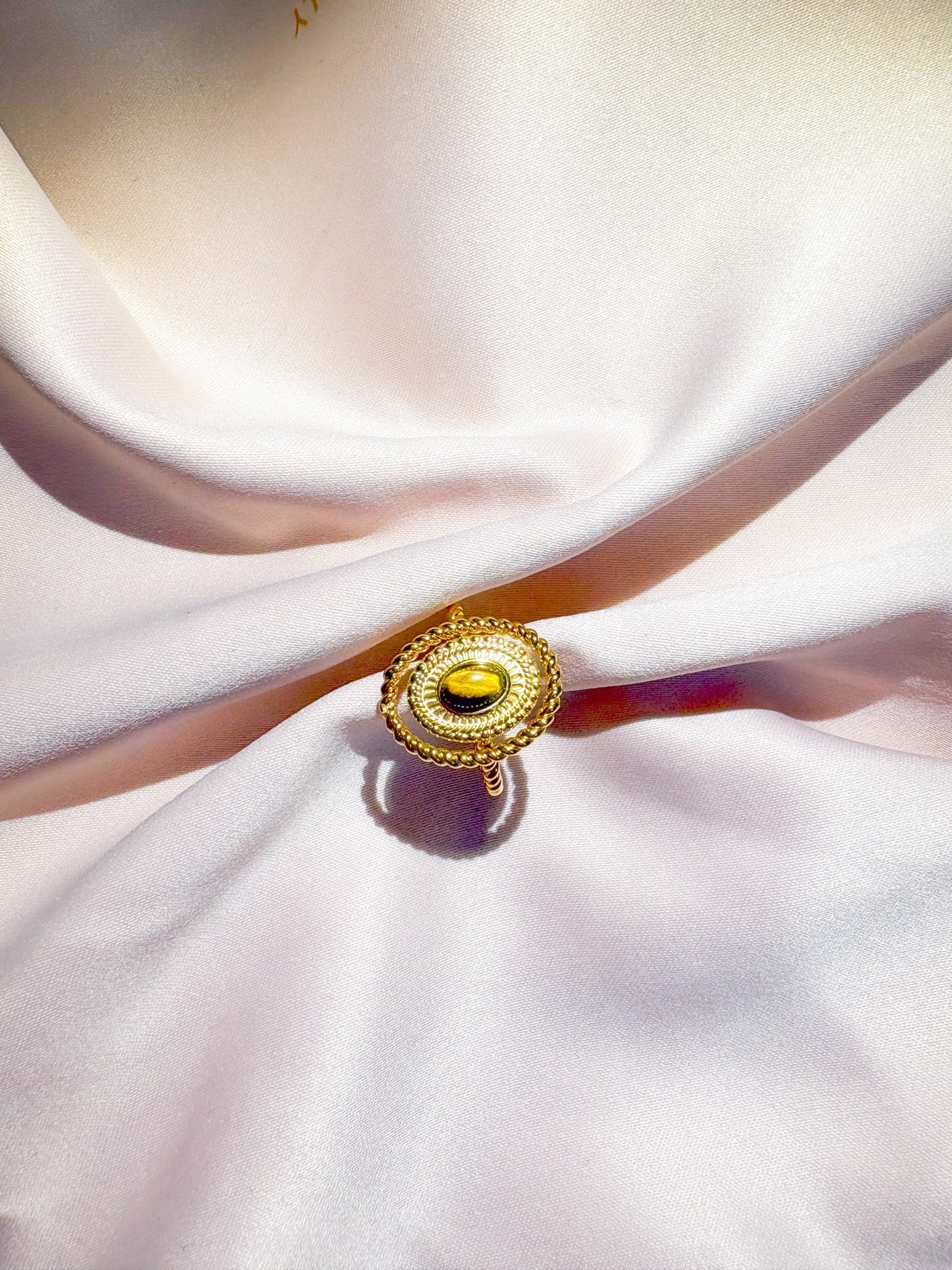 Bague Solaris dorée ajustable - Bagues - Bijoux inoxydables