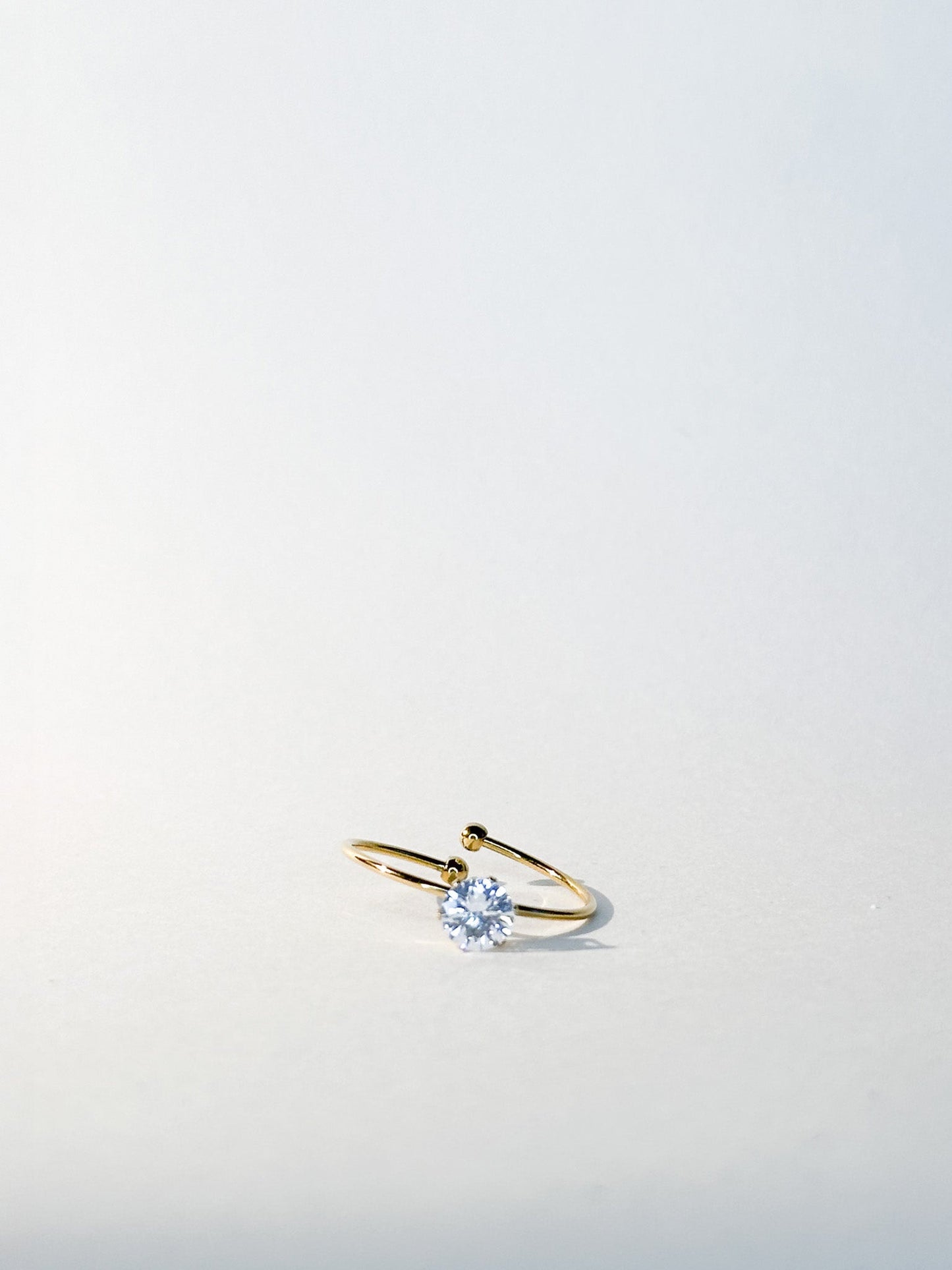 Bague solitaire dorée ajustable - Bagues - Bijoux inoxydables