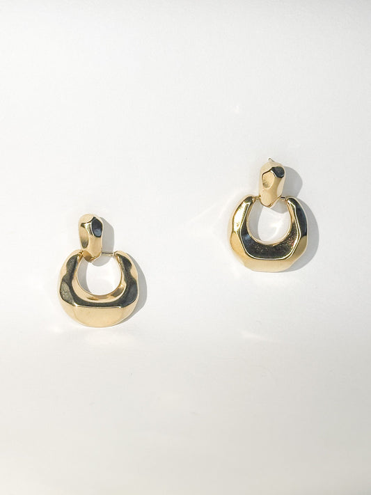 Boucles d'oreilles Dorées Martelées - Boucle d'oreilles - Bijoux inoxydables
